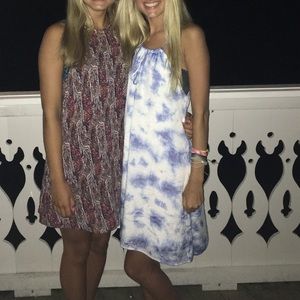 Blue and white tie dye dress